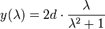  y(\lambda) = 2d \cdot {{\lambda} \over {\lambda^2  +1}} 