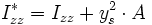I_{zz}^* = I_{zz} + y_s^2 \cdot A 