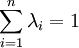 \sum_{i=1}^n \lambda_i = 1