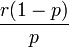  \frac{r(1-p)}{p} \, 