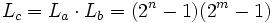 L_c = L_a \cdot L_b = (2^n - 1)(2^m - 1)