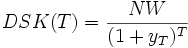 DSK(T)=\frac{NW}{(1+y_T)^{T}}