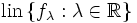 \operatorname{lin}\left\{f_\lambda:\lambda\in\mathbb R \right\}