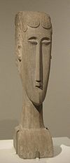 'Woman's Head', limestone sculpture by Amedeo Modigliani, 1912, Metropolitan Museum of Art.jpg