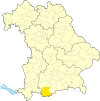 Lage des Landkreises Garmisch-Partenkirchen in Bayern