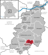 Lage der Gemeinde Hettenshausen im Landkreis Pfaffenhofen a.d.Ilm