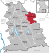 Lage der Gemeinde Irschenberg im Landkreis Miesbach
