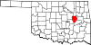 Map of Oklahoma highlighting Okmulgee County.svg