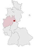 Deutschlandkarte, Position des Kreises Warburg hervorgehoben