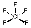 Struktur von Chlorpentafluorid