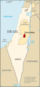 Lage Jerusalems in Israel
