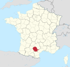 Lage des Departements Tarn in Frankreich