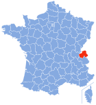 Lage von Haute-Savoie in Frankreich