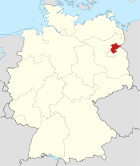 Deutschlandkarte, Position des Landkreises Barnim hervorgehoben
