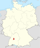 Deutschlandkarte, Position des Landkreises Böblingen hervorgehoben