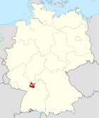Deutschlandkarte, Position des Rhein-Neckar-Kreises hervorgehoben