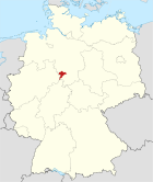 Deutschlandkarte, Position des Landkreises Holzminden hervorgehoben