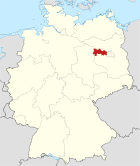 Deutschlandkarte, Position des Landkreises Havelland hervorgehoben