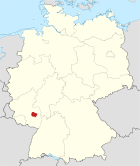Deutschlandkarte, Position des Donnersbergkreises hervorgehoben