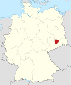 Deutschlandkarte, Position des Landkreises Meißen hervorgehoben
