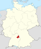 Deutschlandkarte, Position des Landkreises Schwäbisch Hall hervorgehoben