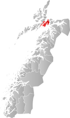 Lage der Kommune in der Provinz Nordland