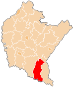 Karte des Powiat Leski