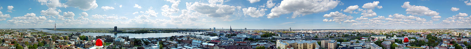 Panorama Rigas, vom Gebäude der lettischen Akademie der Wissenschaften aus fotografiert