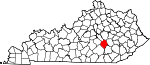 Map of Kentucky highlighting Rockcastle County.svg