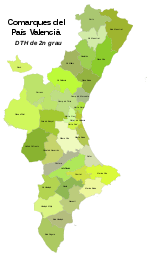 Comarcas of the Comunitat Valenciana