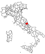 Lage der Provinz Teramo innerhalb Italiens