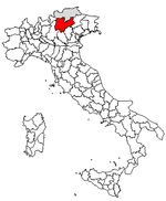 Lage der Trentino innerhalb Italiens