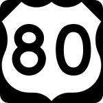 Straßenschild des U.S. Highways 80