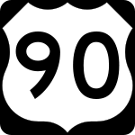 Straßenschild des U.S. Highways 90