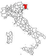 Lage der Provinz Udine innerhalb Italiens