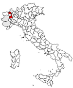 Lage der Provinz Vercelli innerhalb Italiens
