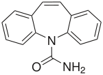Strukturformel von Carbamazepin