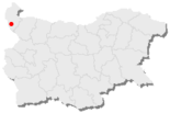 Karte von Bulgarien, Position von Belogradtschik hervorgehoben