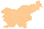 Karte von Slowenien, Position von Kobilje hervorgehoben