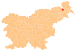Karte von Slowenien, Position von Radenci hervorgehoben