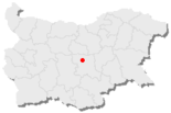 Karte von Bulgarien, Position von Kasanlak hervorgehoben