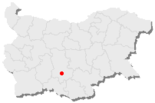 Karte von Bulgarien, Position von Asenowgrad hervorgehoben