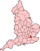 Lage der County of London in England (1890)