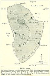 Alte Karte von Rurutu (1927)