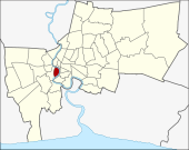 Karte von Bangkok, Thailand mit Khlong San