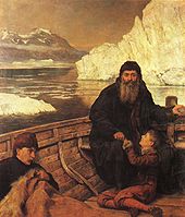 Henry Hudson, sein Sohn und Crewmitglieder nach ihrer Aussetzung durch die Meuterer. Gemälde von John Collier