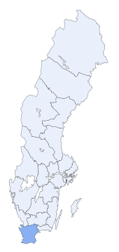 Lage von Skåne län in Schweden