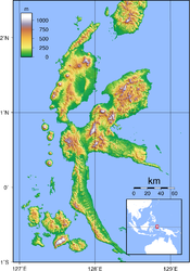 Topographische Karte von Halmahera