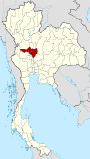 Karte von Thailand  mit der Provinz Nakhon Sawan hervorgehoben