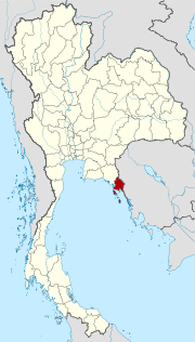 Karte von Thailand  mit der Provinz Trat hervorgehoben